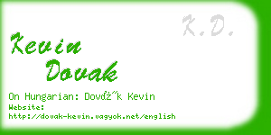 kevin dovak business card